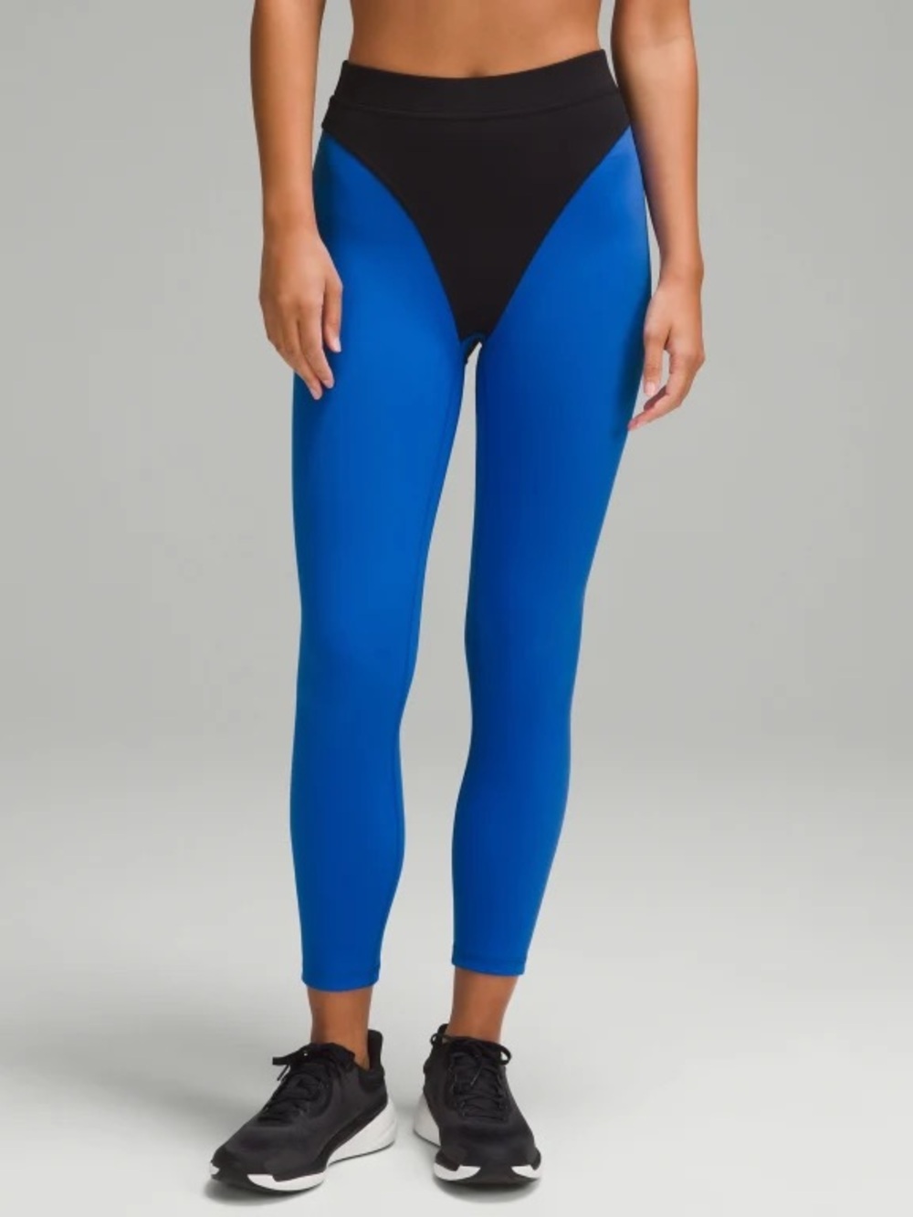 lululemon wunder train aerobic hr tight 25" *twill blue/black legging sz 6 nwt